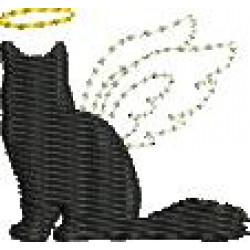 Stickdatei - Katze Engel Silhouette 2